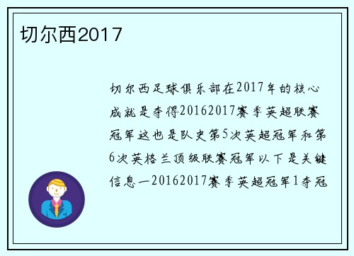 切尔西2017